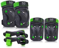 🛹 boruizhen kids/youth knee and elbow pads with wrist guards - inline protective gear set for skating, skateboarding, cycling, biking, riding, and more sports logo