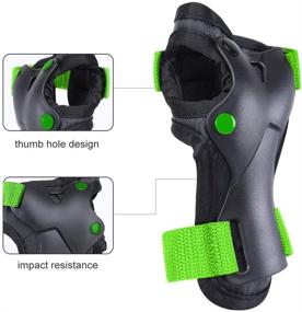 img 1 attached to 🛹 boruizhen Kids/Youth Knee and Elbow Pads with Wrist Guards - Inline Protective Gear Set for Skating, Skateboarding, Cycling, Biking, Riding, and More Sports