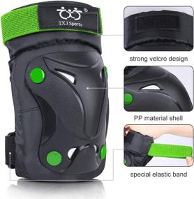 img 2 attached to 🛹 boruizhen Kids/Youth Knee and Elbow Pads with Wrist Guards - Inline Protective Gear Set for Skating, Skateboarding, Cycling, Biking, Riding, and More Sports