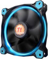 thermaltake riing 12 серия с синим свечением led кольцевой вентилятор: мощная 120 мм система охлаждения со статическим давлением и антивибрацией cl-f038-pl12bu-a. логотип