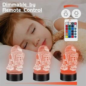 img 3 attached to 🌟 Star Wars 3D Illusion Night Light - Remote Control Decor Lamp with 7 Colors, Perfect Star Wars Gift for Kids, Boys, Fans, and Men