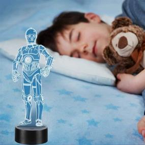 img 1 attached to 🌟 Star Wars 3D Illusion Night Light - Remote Control Decor Lamp with 7 Colors, Perfect Star Wars Gift for Kids, Boys, Fans, and Men