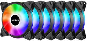 img 4 attached to 💨 Enhance Your PC Cooling with upHere 5V 6-Pack 120mm Silent Intelligent Control 5V Addressable RGB Fan - Sync with Motherboard, Controller Included! T3SYC3-6