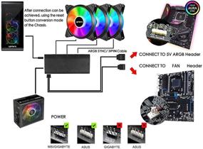 img 1 attached to 💨 Enhance Your PC Cooling with upHere 5V 6-Pack 120mm Silent Intelligent Control 5V Addressable RGB Fan - Sync with Motherboard, Controller Included! T3SYC3-6