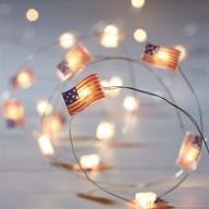 lights4fun, inc. 20 usa american flag battery operated micro led indoor silver wire string lights: patriotic illumination at your fingertips логотип