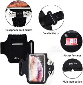 img 1 attached to 📱 Waterproof Running Armband Holder for Migeec Phone: Fits iPhone 13/12 Pro Max/11/XR/XS/X/8/7 Plus & Android (6.5 inch) - Black