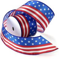 🌟 stars and stripes wired satin ribbon spool by morex ribbon - 2-1/2-inch x 3-yard - red, white, and blue logo