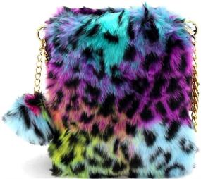 img 3 attached to Leopard Print Fluffy Faux Fur Crossbody Bag - Women's Handbags, Wallets, and Crossbody Bags