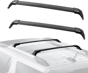 img 4 attached to Двухпоперечинная багажная стойка для крыши 2017-2019 GMC Acadia Cargo Racks - верхний грузовой багажник для каноэ и каяка.