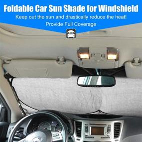 img 3 attached to 🚗 Cute Cartoon Car Sun Shade: Foldable Front Window Sunshade to Protect Sedans, SUVs, Trucks, and Pickups from UV Heat