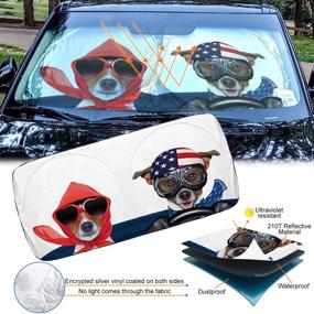 img 2 attached to 🚗 Cute Cartoon Car Sun Shade: Foldable Front Window Sunshade to Protect Sedans, SUVs, Trucks, and Pickups from UV Heat