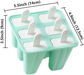 img 1 attached to 🍦 Helistar 6-Piece Silicone Ice Pop Molds with Funnel and Cleaning Brush - BPA Free, Reusable, Easy Release Popsicle Maker (Green)