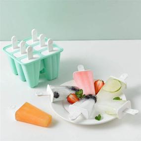 img 2 attached to 🍦 Helistar 6-Piece Silicone Ice Pop Molds with Funnel and Cleaning Brush - BPA Free, Reusable, Easy Release Popsicle Maker (Green)