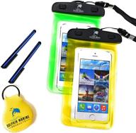 📱 waterproof phone pouch - iphone, galaxy, pixel compatible ipx8 clear case - underwater camera photography gear - swimming, boating, kayaking, beach, camping supplies - (green/yellow) logo