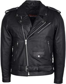 img 3 attached to Premium Men's Eagle Embossed Live To Ride - Ride To 🦅 Live Classic Black Leather Motorcycle Biker Jacket: Ultimate Style and Security In One