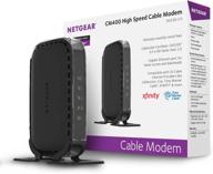 🔌 netgear cable modem cm400: xfinity, spectrum, cox compatible, up to 100 mbps, docsis3.0, black logo