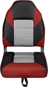 img 3 attached to 🪑 Leader Accessories Deluxe High Back Folding Fishing Boat Seats - Set of 2 (Red/Charcoal/Black)