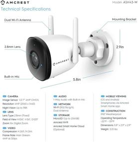 img 2 attached to Amcrest SmartHome ASH43-W: 4MP Наружная WiFi-камера Bullet с ночным видением и встроенным микрофоном