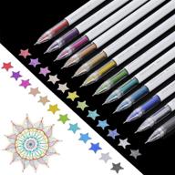 🖊️ 12-pack assorted color metallic gel pens for adult coloring books, drawing, scrapbooking, and card making - fine point metallic liquid gel pen logo