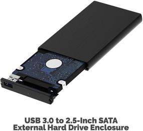 img 2 attached to 📁 Sabrent [New Version with UASP Support] Slim USB 3.0 to 2.5-Inch SATA External Aluminum Hard Drive Enclosure [Black] (EC-UK30)