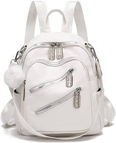 img 4 attached to 🎒 Cute Mini Backpack Purse for Girls: Vegan Leather Convertible Shoulder Bag