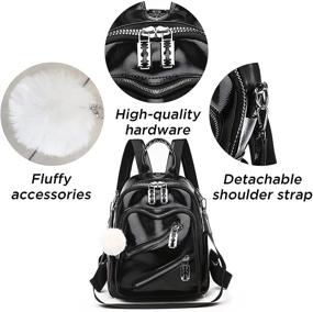 img 1 attached to 🎒 Cute Mini Backpack Purse for Girls: Vegan Leather Convertible Shoulder Bag