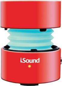 img 4 attached to ISound Fire Waves Bluetooth Speaker With Microphone And Changing LED Light Effects (Red)