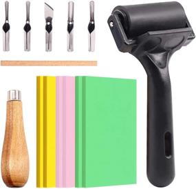 img 4 attached to Versatile Carving Rubber Tools: 8Pcs 🔧 for Scrapbooking, DIY Carving, and Rubber Stamps