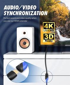 img 1 attached to 🔌 10-футовый HDMI-продлительный кабель - 2 штуки, высокоскоростной разъем мужской-женский 4K HDMI экстендер.