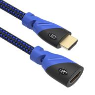 🔌 10-футовый hdmi-продлительный кабель - 2 штуки, высокоскоростной разъем мужской-женский 4k hdmi экстендер. логотип