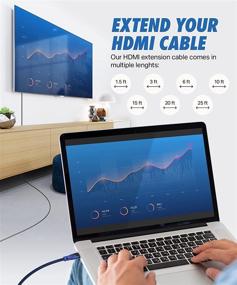 img 3 attached to 🔌 10-футовый HDMI-продлительный кабель - 2 штуки, высокоскоростной разъем мужской-женский 4K HDMI экстендер.