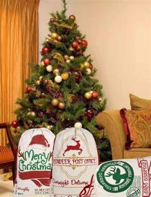 img 1 attached to 🎄 Cotton Christmas Drawstring Pattern - Festive PIXHOTUL Delight