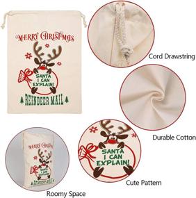 img 3 attached to 🎄 Cotton Christmas Drawstring Pattern - Festive PIXHOTUL Delight