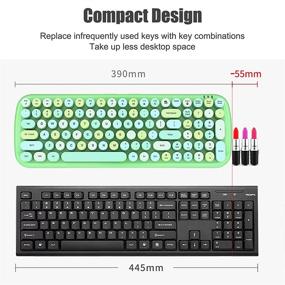 img 1 attached to 🎧 Lomiluskr Wireless Keyboard and Mouse Combo - 2.4G USB, Multi-Color Round Keycap, Cute Candy Colors - Compatible with Notebook, Desktop, Mac, Windows XP/7/8/10 (100 Keys, Green)