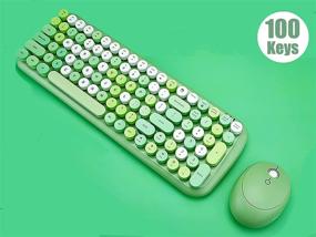 img 3 attached to 🎧 Lomiluskr Wireless Keyboard and Mouse Combo - 2.4G USB, Multi-Color Round Keycap, Cute Candy Colors - Compatible with Notebook, Desktop, Mac, Windows XP/7/8/10 (100 Keys, Green)