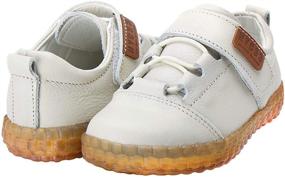 img 4 attached to Toddler Leather Oxford Off White Walking