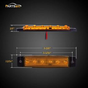 img 1 attached to 🚦 Детали Partsam 10X 3.8 янтарный 12V передний боковой маркер 6 светодиодный фонарь для прицепа грузовик машина индикаторный светильники, янтарный задний светодиодный маркерный светильники для прицепа фонарь поворота и стоянки для грузовика автобуса лодки RV, грузовики SUV UTV.