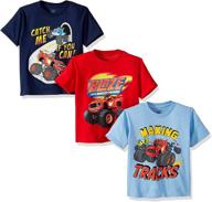 👕 blaze and monster machines 3 pack t-shirt bundle for boys by nickelodeon: perfect wear for young fans! logo