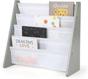 img 4 attached to 📚 Humble Crew Grey/White Kids Book Rack Storage Bookshelf, 4 Tiers – Perfect Solution for Organizing Children's Books