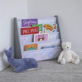 img 1 attached to 📚 Humble Crew Grey/White Kids Book Rack Storage Bookshelf, 4 Tiers – Perfect Solution for Organizing Children's Books