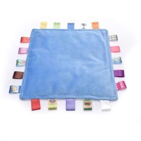 img 3 attached to 🌙 Super Soft Blue Moon Star Baby Security Blanket with Colorful Satin Tags – Nursery Blanket Sleep Helper and Appease Towel for Toddlers – Best Shower Gift