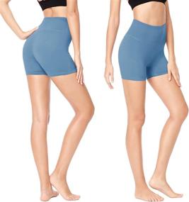 img 3 attached to 🩳 Ultimate Comfort and Style: 4 Pack of 5" High Waisted Biker Shorts for Women - Perfect for Summer Yoga, Running, and Athletic Activities!