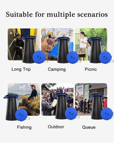 img 2 attached to 🪑 Ultimate Collapsible Portable Folding Stool: Waterproof Bag, Retractable Camping Stool for Travel, Lightweight Adjustable Design