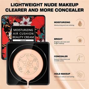 img 3 attached to Mushroom Head Foundation Air Cushion CC Cream BB Cream: Moisturizing 🍄 Concealer with Bright Makeup Base, Long-lasting Formula, and Bonus Mushroom Makeup Sponge