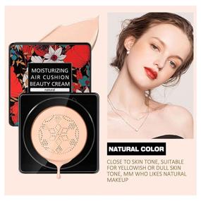 img 1 attached to Mushroom Head Foundation Air Cushion CC Cream BB Cream: Moisturizing 🍄 Concealer with Bright Makeup Base, Long-lasting Formula, and Bonus Mushroom Makeup Sponge