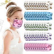 cartoon disposable face_masks butterfly flower etc logo