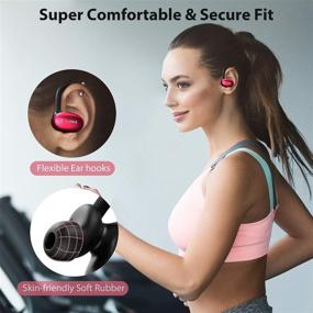 img 2 attached to 🎧 Losei Wireless Headphones, Bluetooth 5.0 Sports True Wireless Earbuds with Touch Control, Bass Stereo Sound, TWS Earhooks, Charging Case & Mic for Running, Working Out, Gym