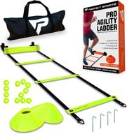 🏋️ 15 ft pro agility ladder with 12 disc cones - speed ladder set for soccer, football, sports, workout - footwork training equipment with bonus metal stakes and carry bag логотип