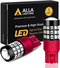 img 4 attached to Alla Lighting 7440 7443 LED Brake Stop, Tail, Turn Signal Lights Bulbs: Red T20 Wedge Super Bright 39-SMD High Power 2835 Chipsets