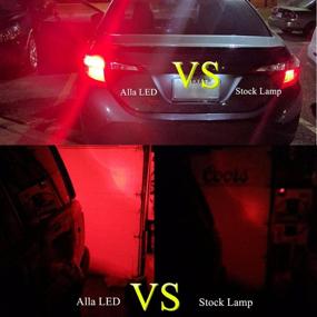 img 3 attached to Alla Lighting 7440 7443 LED Brake Stop, Tail, Turn Signal Lights Bulbs: Red T20 Wedge Super Bright 39-SMD High Power 2835 Chipsets